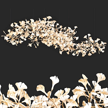 Gingko Chandelier: Elegant Nature-inspired Lighting 3D model image 1 