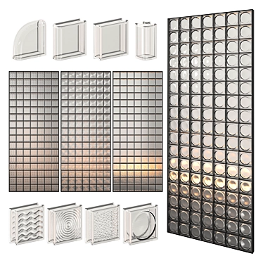 Modern Glass Partition Wall 3D model image 1 