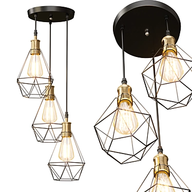 MODERN INDUSTRIAL VINTAGE CAGE PENDANT LIGHT