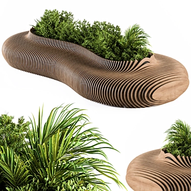 Urban Greenery Bench Set 3D model image 1 