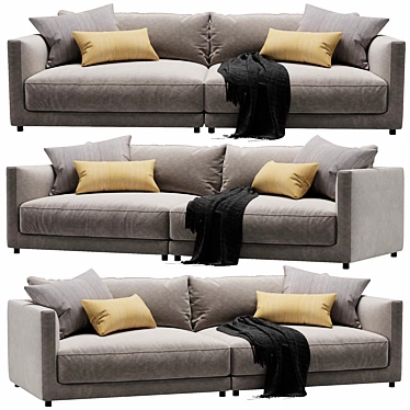 Sleek Blanche Katarina 2-Seater Sofa 3D model image 1 