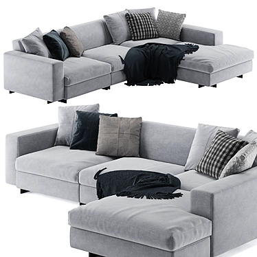 Luxury Molteni & C Turner Corner Sofa 3D model image 1 