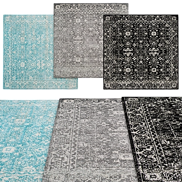 Square Rugs in Various Sizes 3D model image 1 
