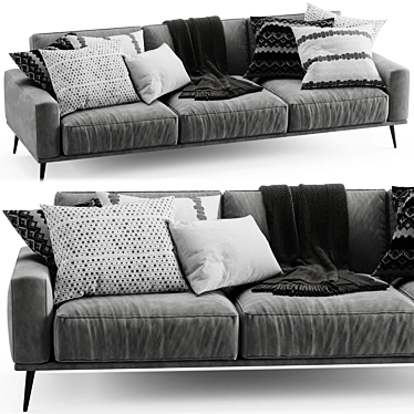 Sleek 2015 Bococncept Carlton Sofa 3D model image 1 