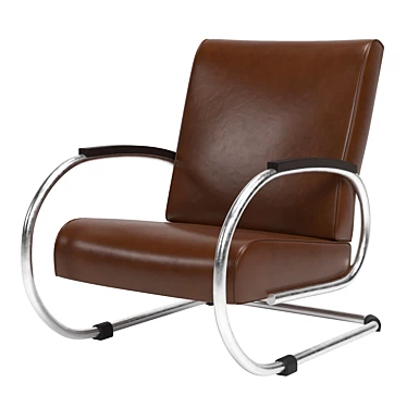 Sleek Steel Tubular Chair 3D model image 1 