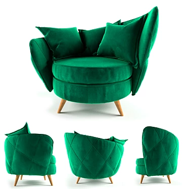 Volta Swivel Armchair 3D model image 1 