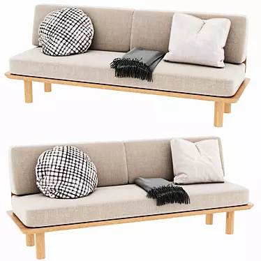 Muji Metal Fabric Sofa Bed 3D model image 1 