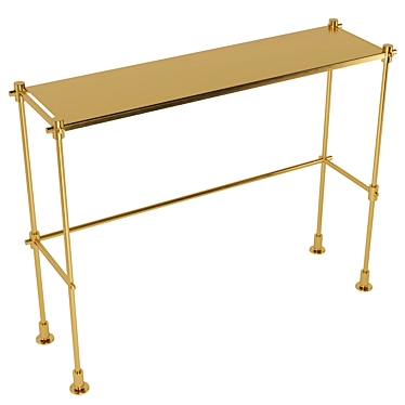 Elegant Brass Dressing Table 3D model image 1 