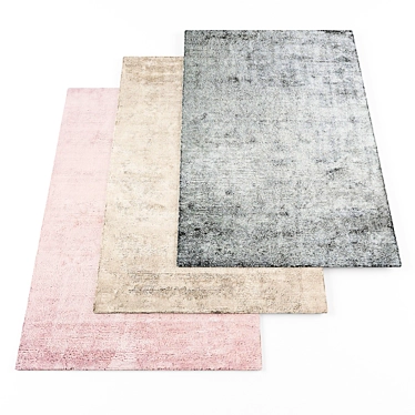Modern Rugs Set: 4 Textured Pieces 3D model image 1 