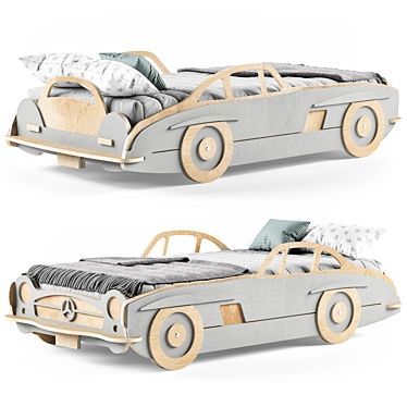 Title: WoodFamily MB 300SL Kids Car Bed 3D model image 1 