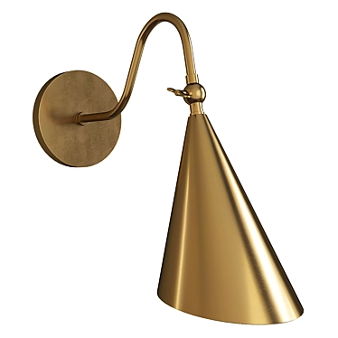 Elegant Brass Wall Sconce 3D model image 1 