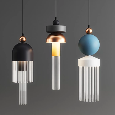 Jaxwang Pendant Lights: Style A, B, C 3D model image 1 