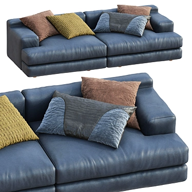 Miloe Leather Sofa by Cassina 3D model image 1 