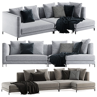 Minotti Allen Corner Sofa: Stylish and Comfortable 3D model image 1 