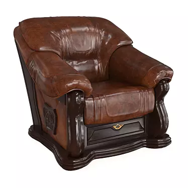 Elegant Lord Brown Armchair 3D model image 1 