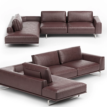 Sleek Tempo Corner Sofa 3D model image 1 