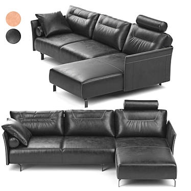 Natuzzi Tenore: Stylish Corner Sofa 3D model image 1 