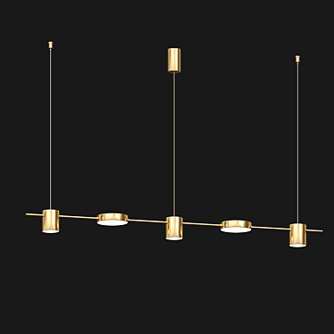 Sleek Vertic Pendant Light 3D model image 1 