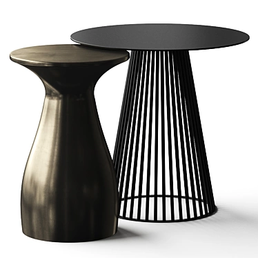 Modern Rustic Side Tables: Lulu & Georgia Arteriors Haven & Lou 3D model image 1 