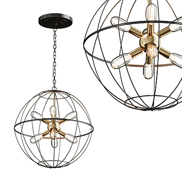 Modern Wire Globe Sputnik Chandelier 3D model image 1 