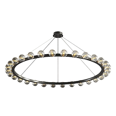 Elegant Glass Chandelier - Handle Studio 3D model image 1 