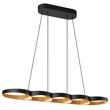 Maestro Pendant Light: Black & Gold 3D model image 1 