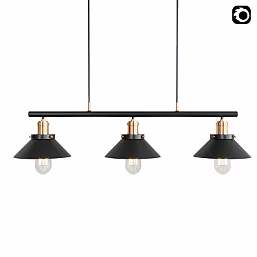 Industrial Pulley Pendant Light Set 3D model image 1 