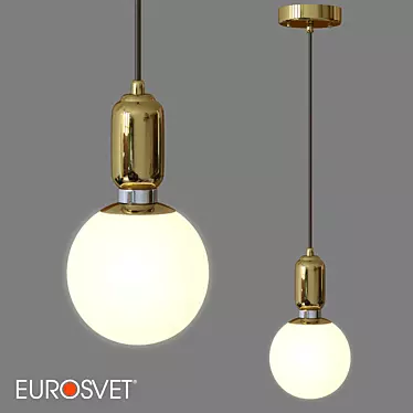 Gold Bubble Pendant Lamp by Eurosvet 3D model image 1 