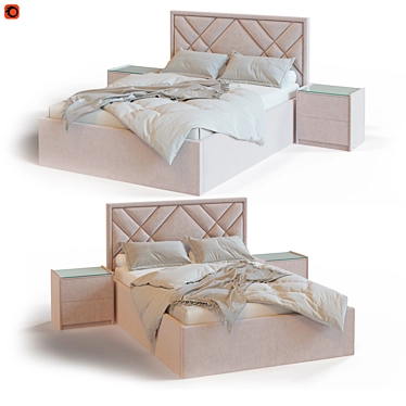 Malta Bed with TM450 Nightstands 3D model image 1 