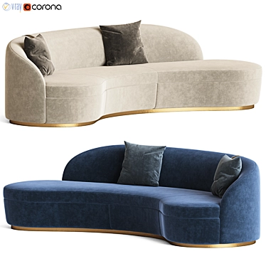 Elegant Curved Sofa: Otium Capital Collection 3D model image 1 