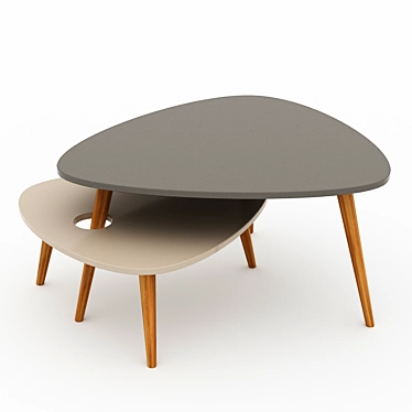 Stylish Grey Coffee Tables 3D model image 1 