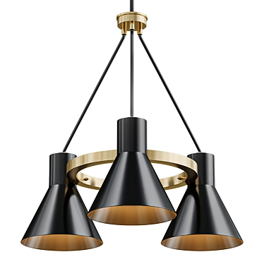 Modern Bronze Towner Chandelier 3D model image 1 