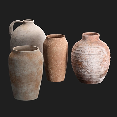 Artisan Ceramic Vases: Handcrafted Elegance 3D model image 1 