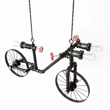 Loft Bicycle Chandelier: Stylish Hanging Lamp 3D model image 1 