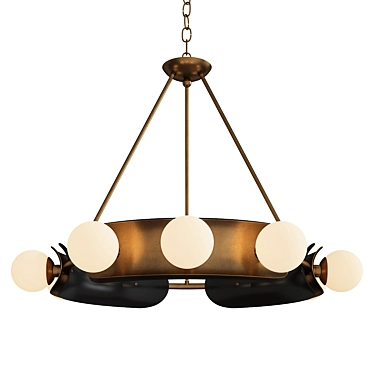 Modern Hopper Chandelier - Elegant Lighting Fixture 3D model image 1 