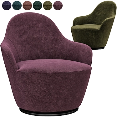 Elegant Swivel Armchair: 2-in-1 Comfort 3D model image 1 