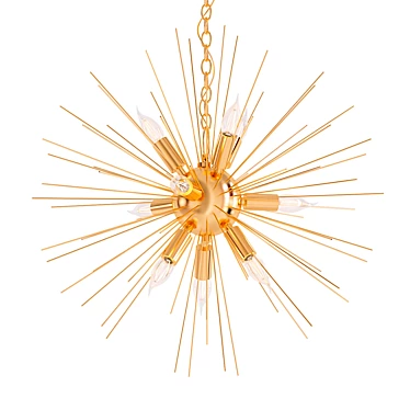 Brass Starburst Pendant Chandelier 3D model image 1 