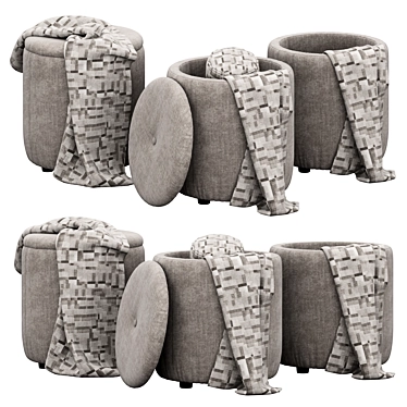 Elegant Siabella Pouf by Bloomingville 3D model image 1 