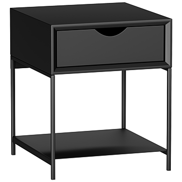 Sleek Metal Bedside Table 3D model image 1 