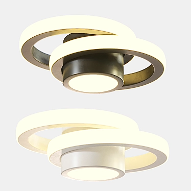 Minimalist Ceiling Lamp: Black/White, 60mm Height 3D model image 1 