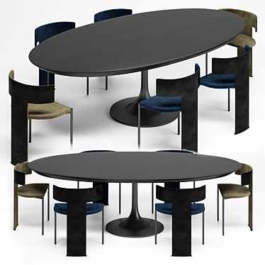 Sophisticated Baxter Dining Set 3D model image 1 