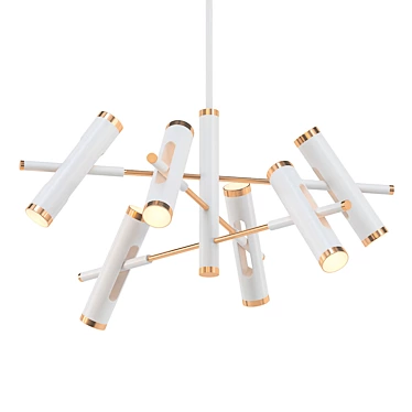 Elegant Rainer Chandelier: Illuminate in White 3D model image 1 