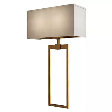 Elegant Rectangular 2-Light Sconce 3D model image 1 