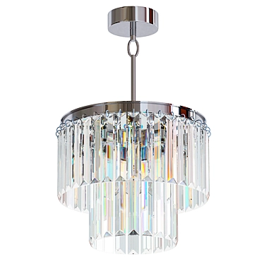 Elegant Chrome Crystal Chandelier 3D model image 1 