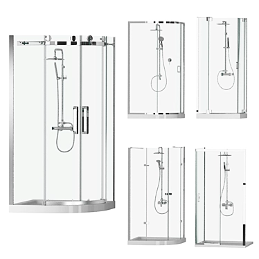 Cezares Shower Corner Set: Stylish and Versatile 3D model image 1 