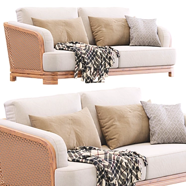 Sleek Borial Sofa 3D model image 1 