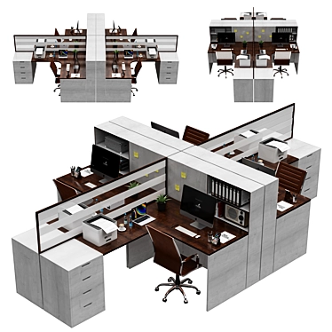 Modern Office Furniture Set 3D model image 1 