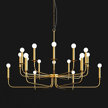 Sleek Elegance: Breck 2-Tier Chandelier 3D model image 1 