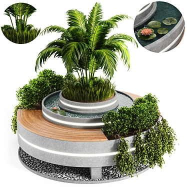 Urban Oasis Bench: Innovative Plant-Set Design 3D model image 1 