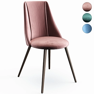 Elegant Velvet Side Chair 3D model image 1 